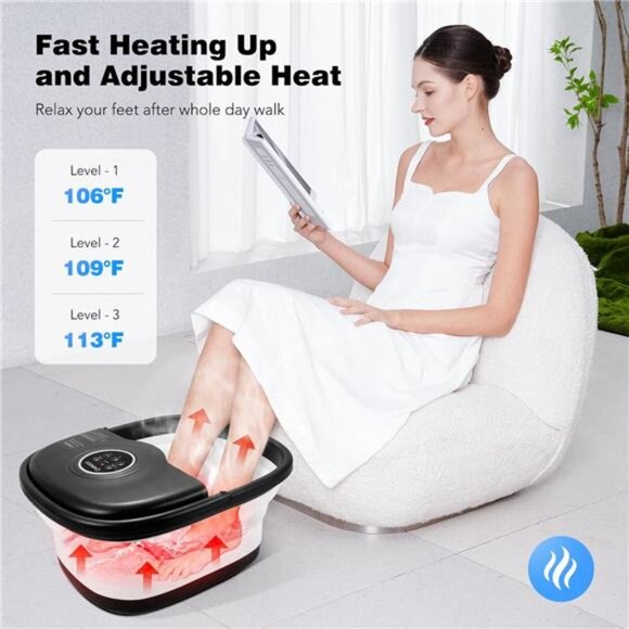 Collapsible Foot Spa Bath with Heat, Remote Control, Temperature Control - Picture 11 of 14